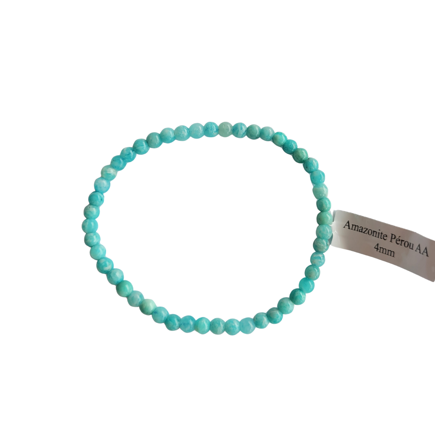 Bracelet Boules Amazonite 4 mm – Qualité AA