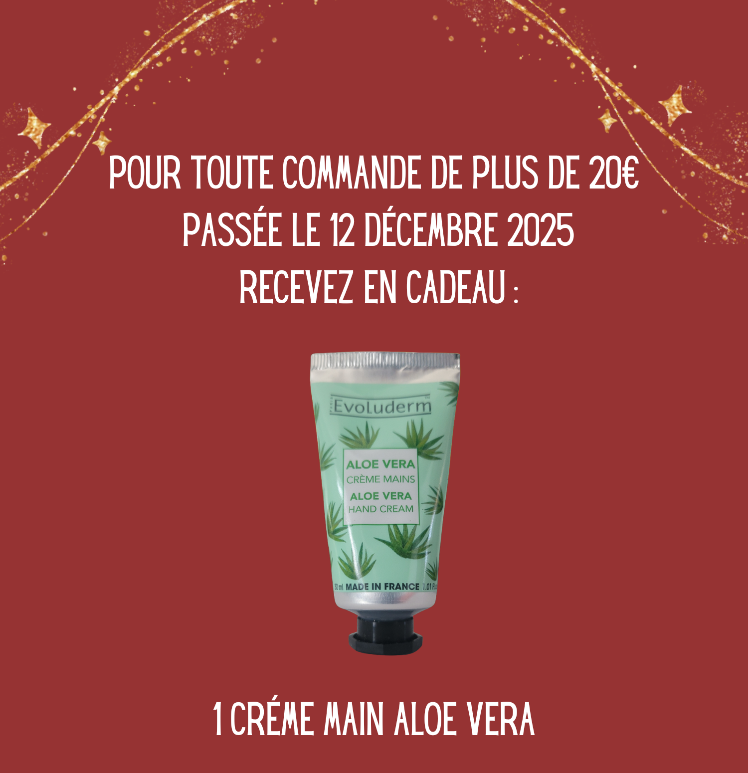 🎁 Cadeau de la Case 12 – Crème Mains Aloe Vera 🇫🇷
