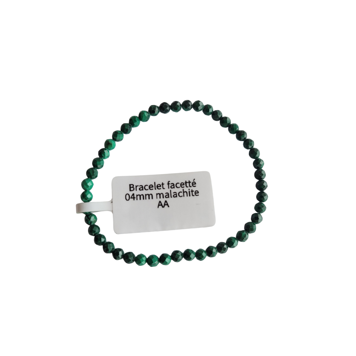 Bracelet facetté 04 mm en Malachite AA
