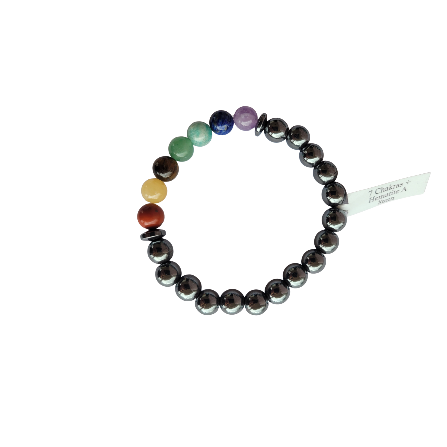 Bracelet Boule 08 mm 7 Chakras + Hématite A