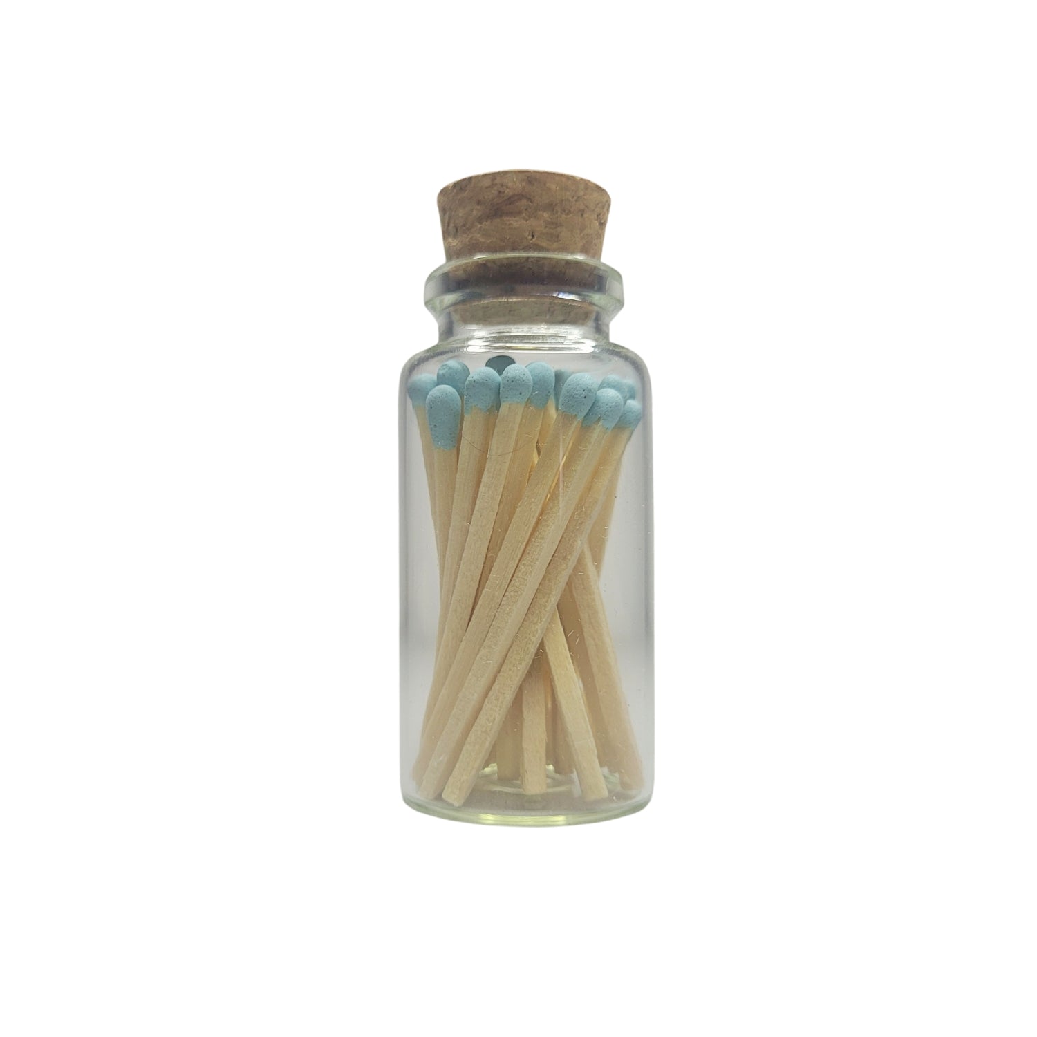 Allumettes Colorées Bocal en Verre - Bleu Ciel