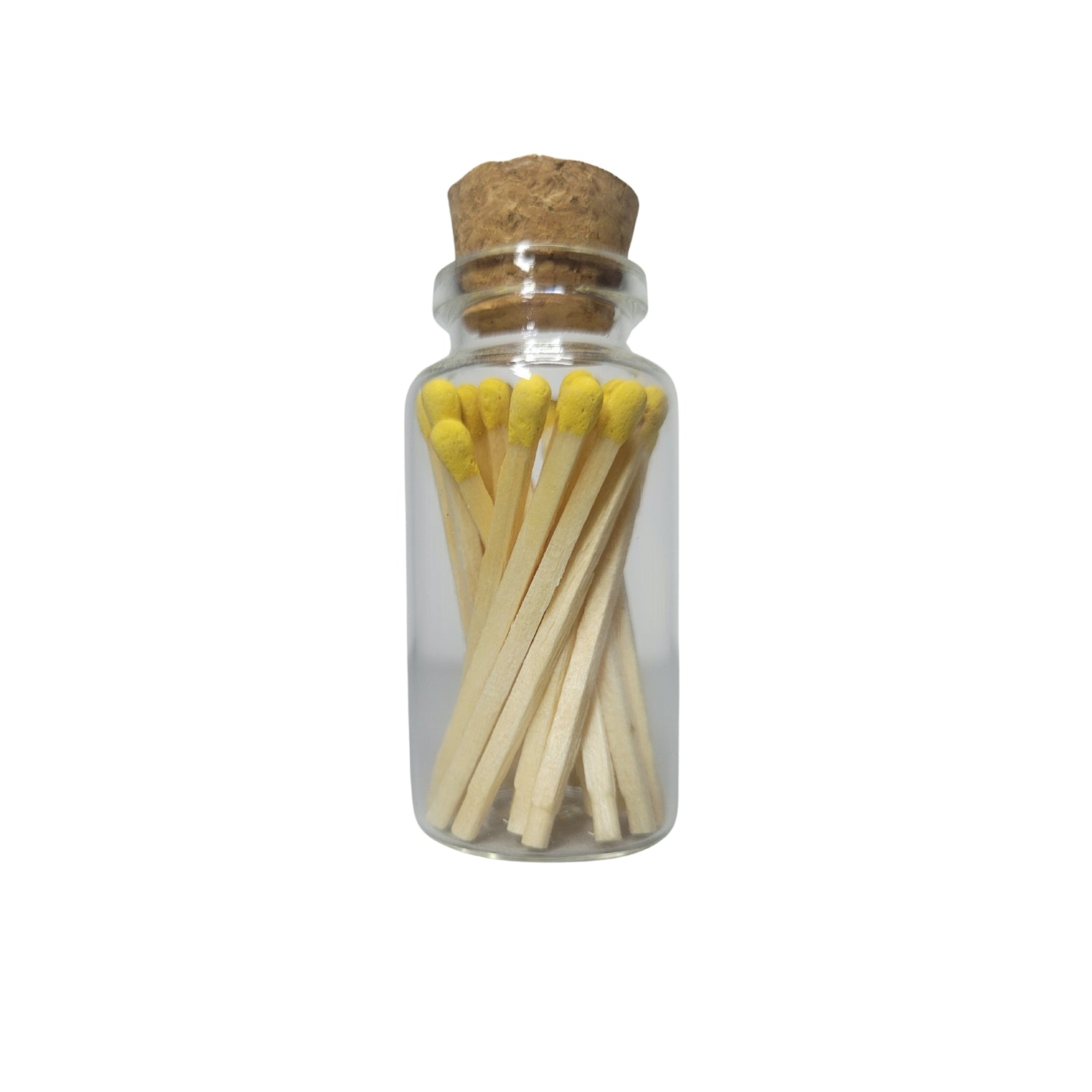 Fósforos de colores en tarro de cristal - Amarillo