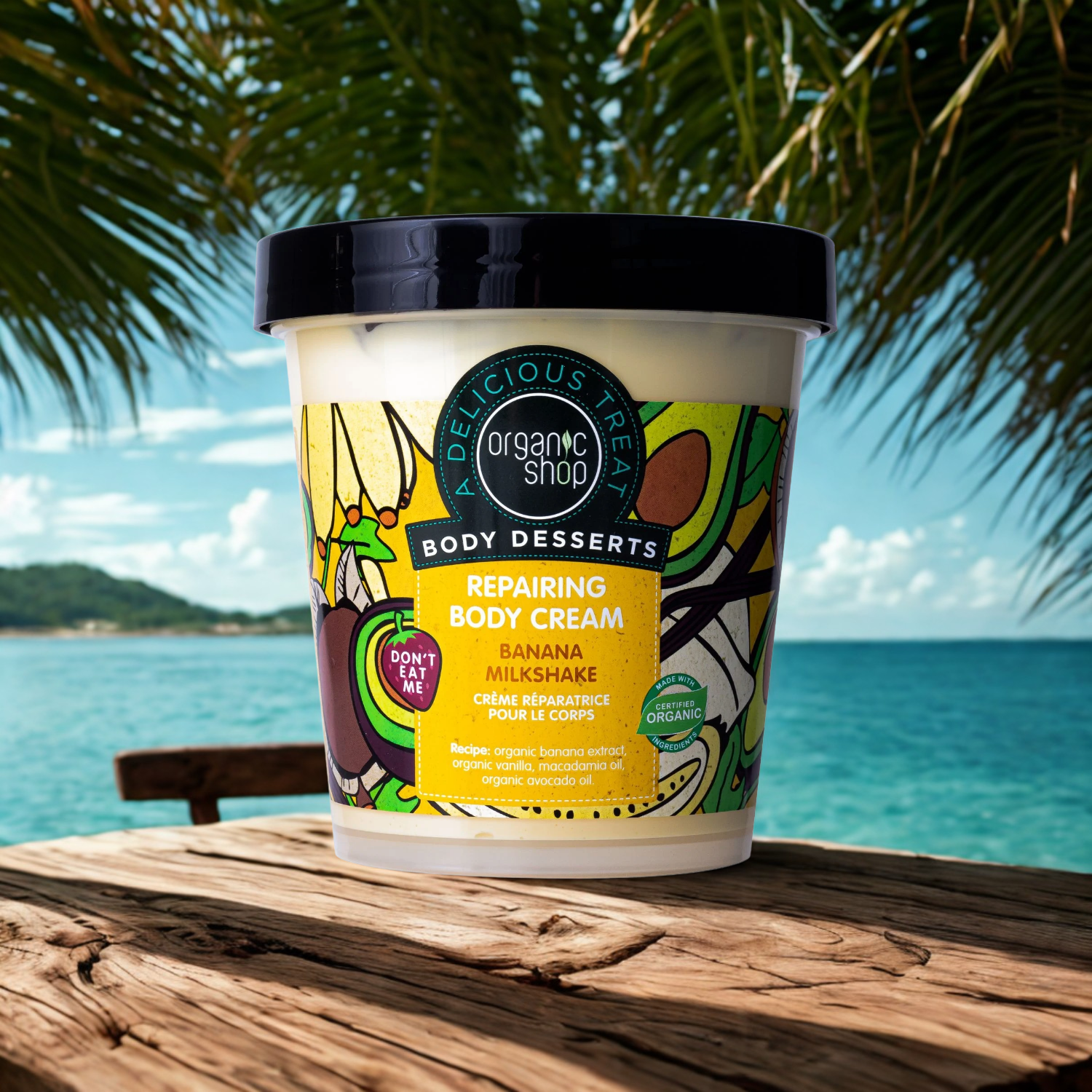 Crema Corporal Reparadora con Aroma a Batido de Plátano