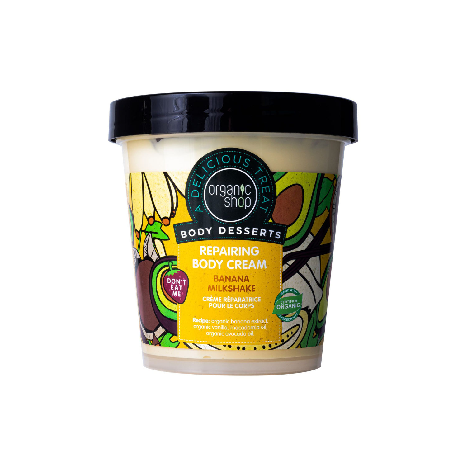 Crema Corporal Reparadora con Aroma a Batido de Plátano