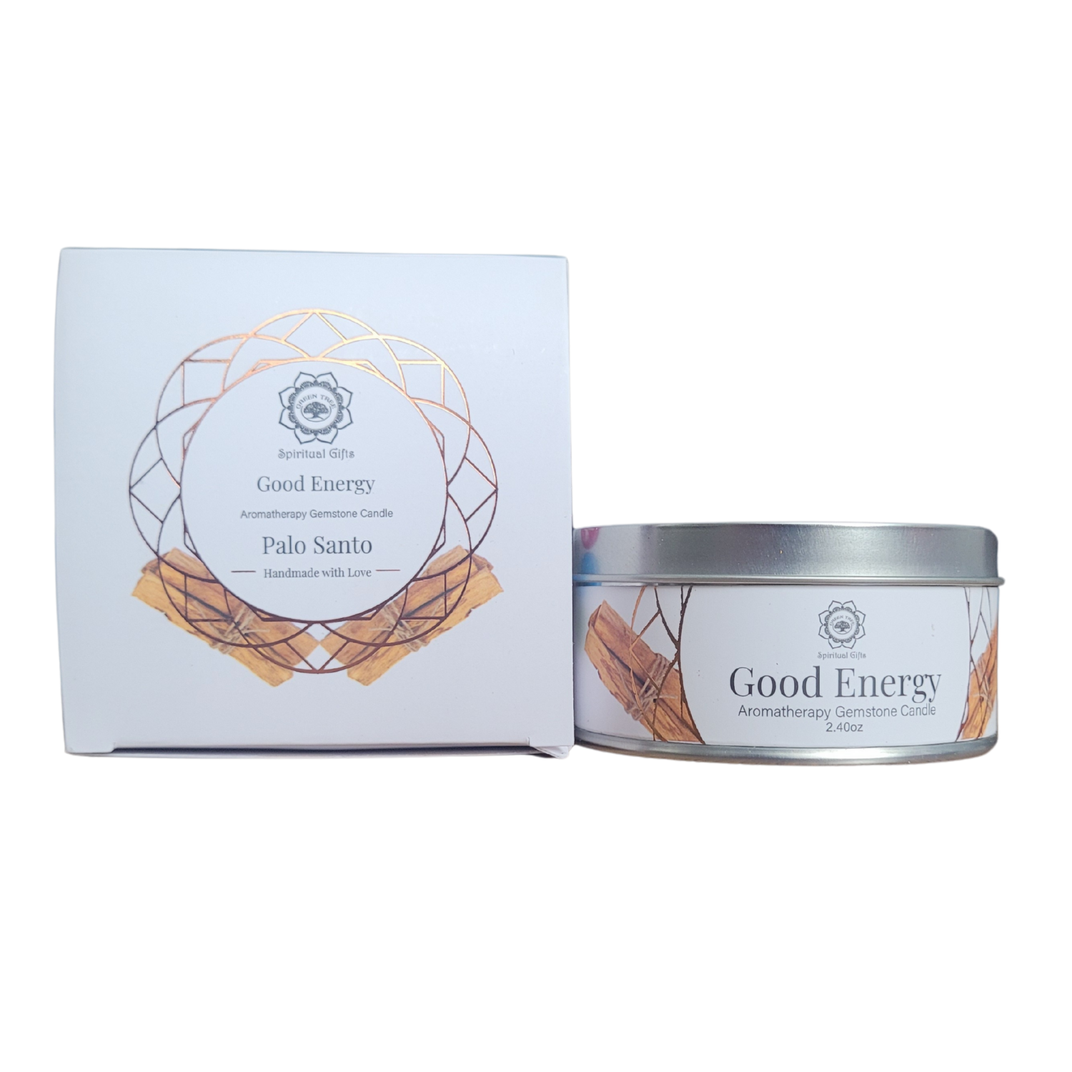 Bougie Green Tree "Énergie Positive" - Cornaline & Palo Santo