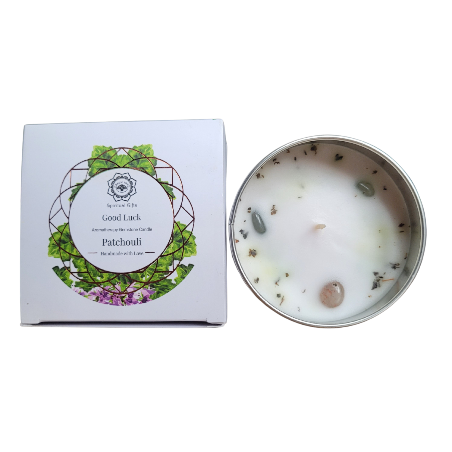 Bougie Green Tree "Bonne Chance" Aventurine Verte & Patchouli 70g