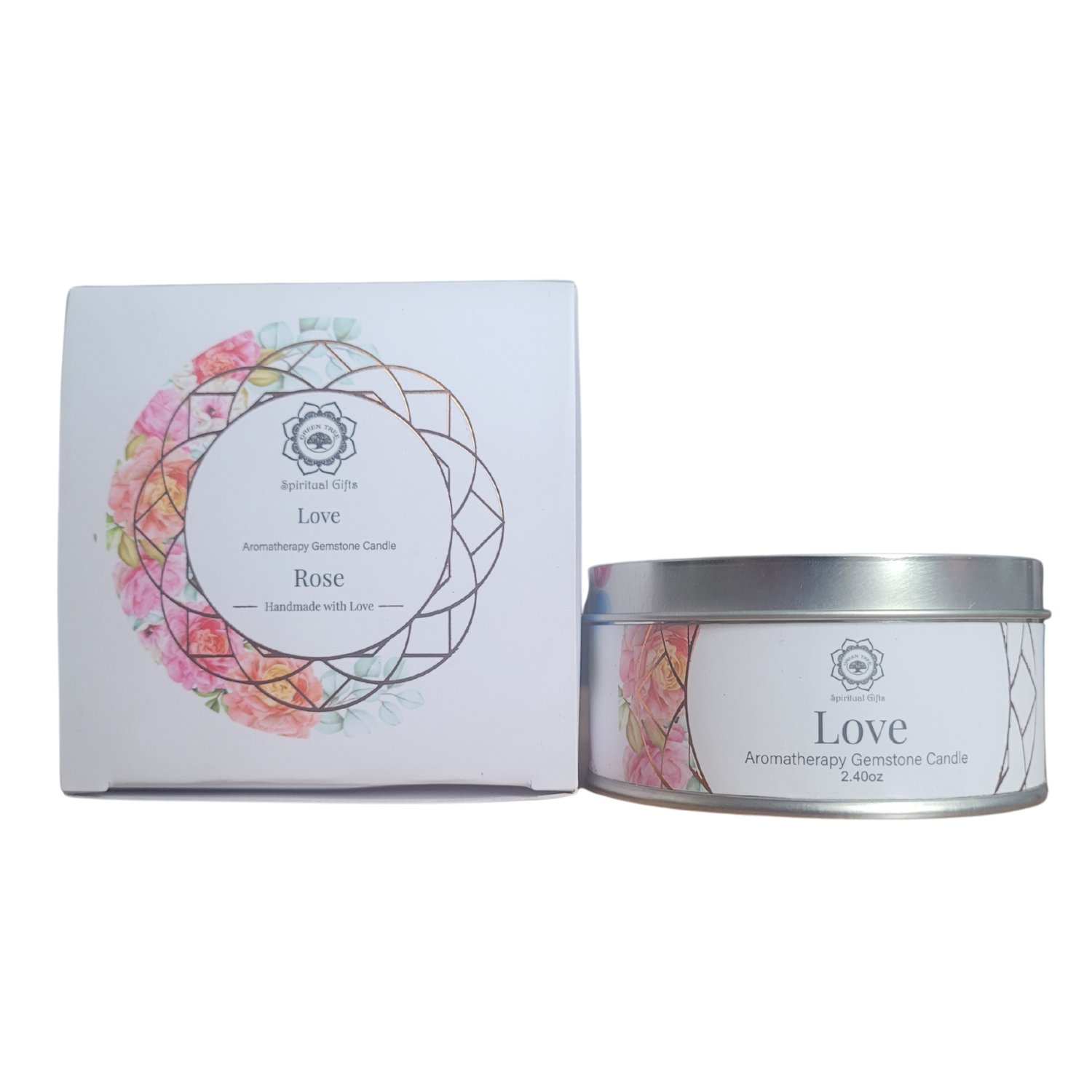 Bougie Green Tree "Amour" Quartz Rose & Rose 70g