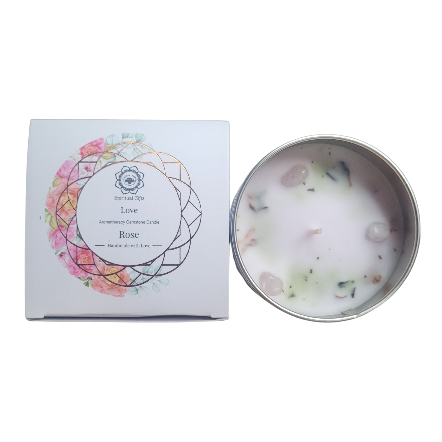 Bougie Green Tree "Amour" Quartz Rose & Rose 70g