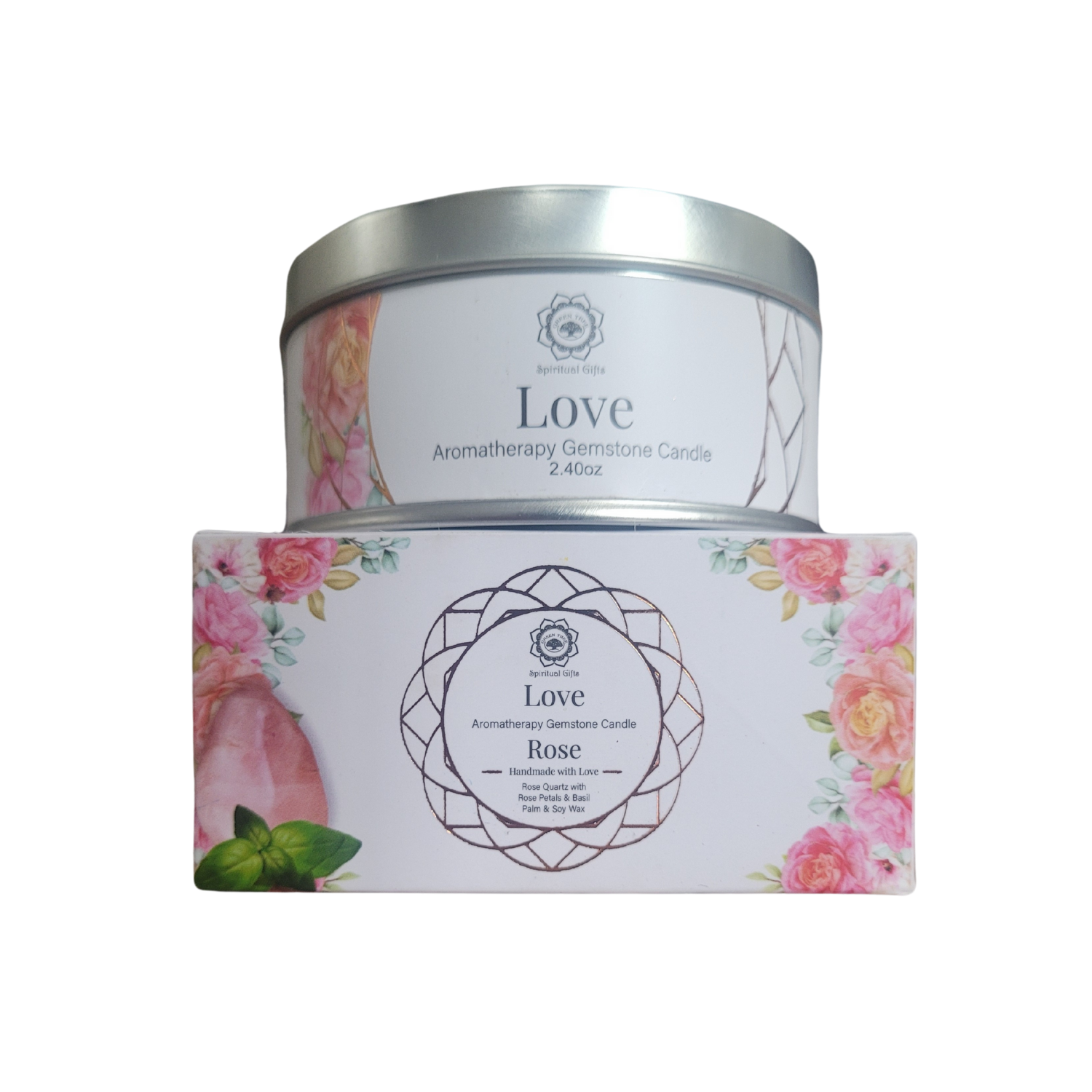 Bougie Green Tree "Amour" Quartz Rose & Rose 70g