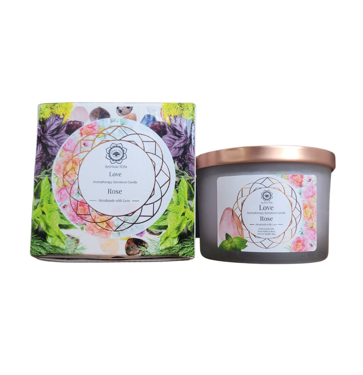 Bougie Green Tree Love - Rose
