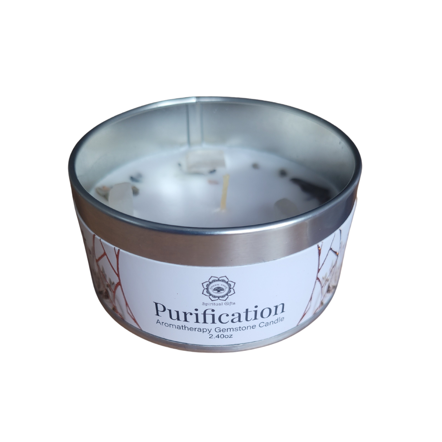 Bougie Green Tree "Purification" Sélénite & Sauge Blanche 70g