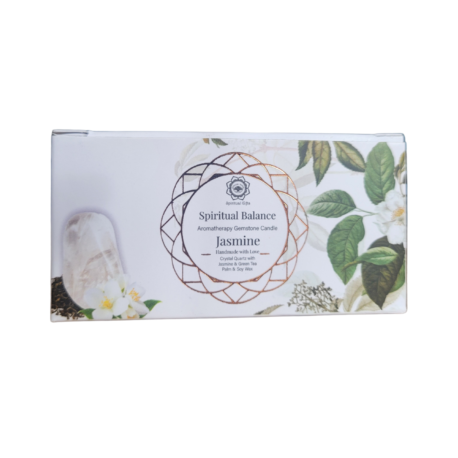 Bougie Green Tree "Équilibre Spirituel" Cristal de Roche & Jasmin 70g