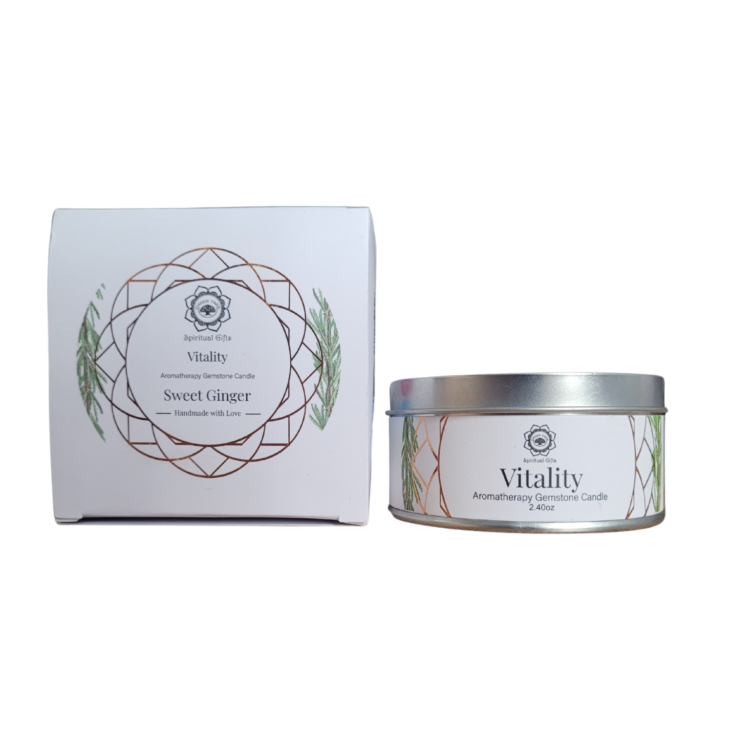 Bougie Green Tree "Vitalité" Œil de Tigre & Gingembre Doux 70g