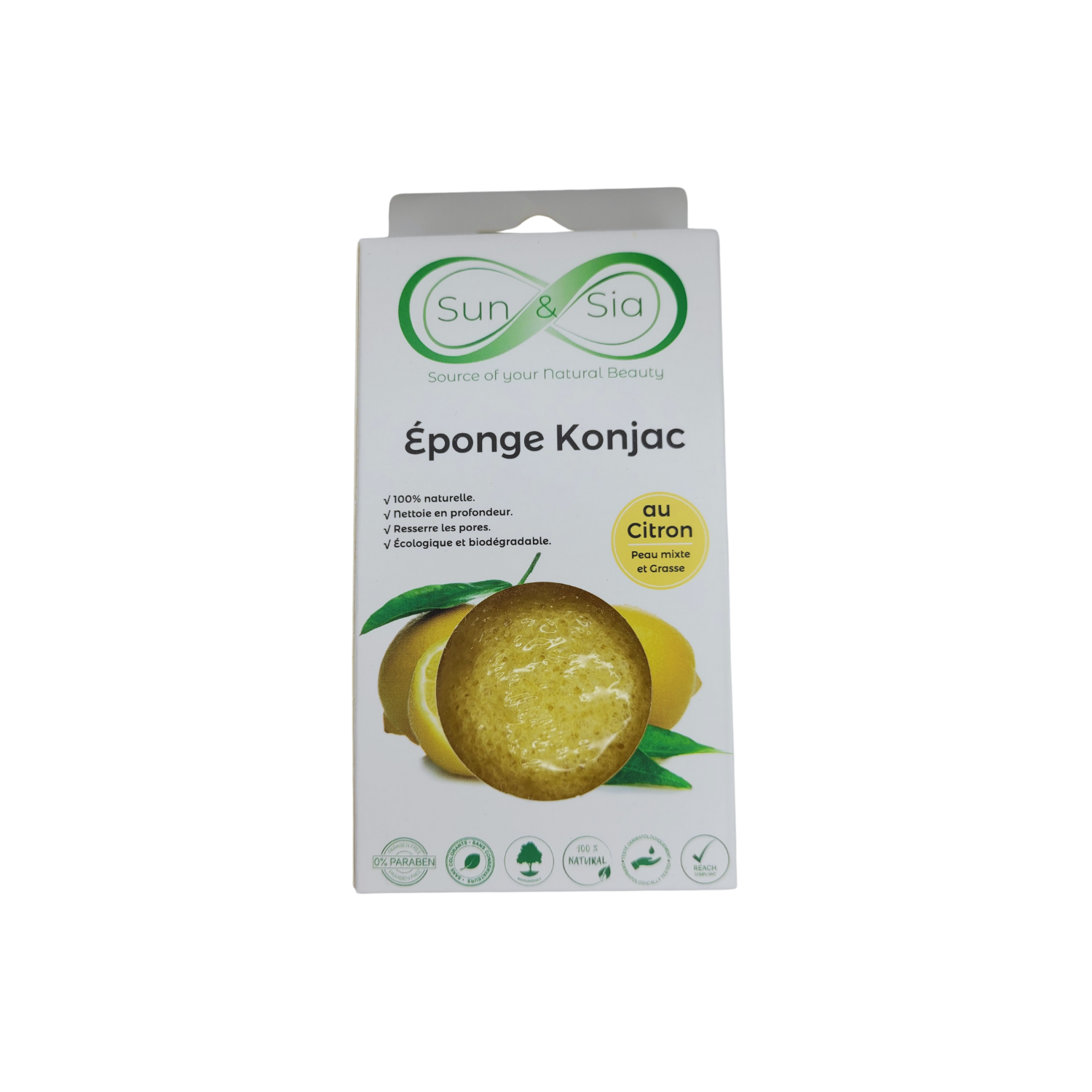 Esponja Konjac de Limón - 100% Natural