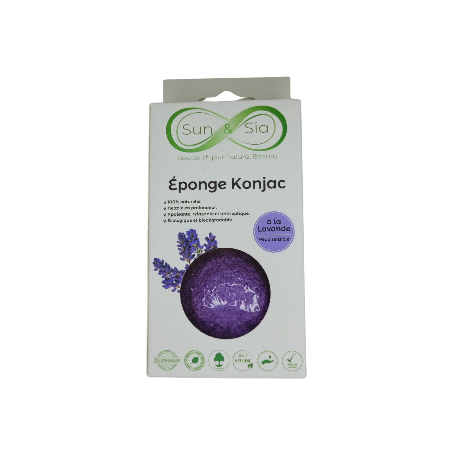 Esponja Konjac de Lavanda - 100% Natural