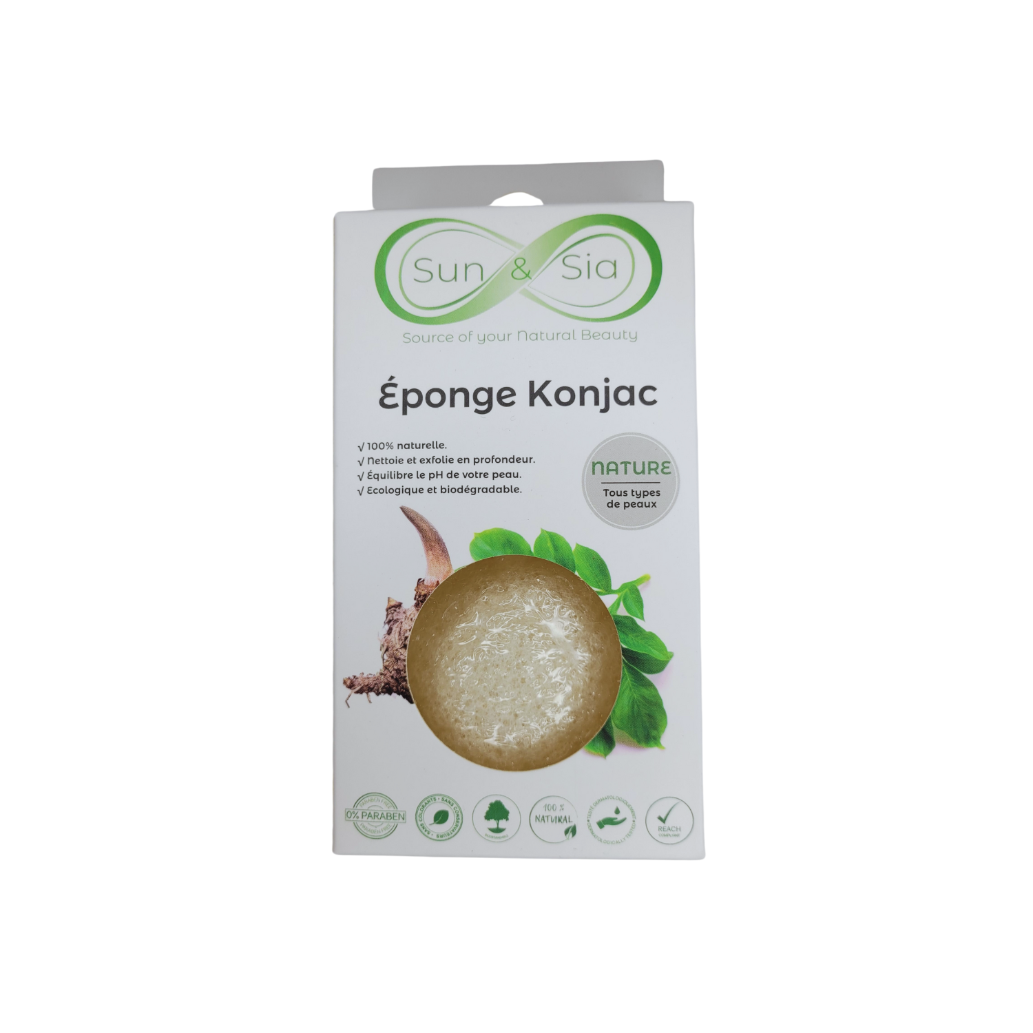 Esponja Konjac Nature - 100% Natural