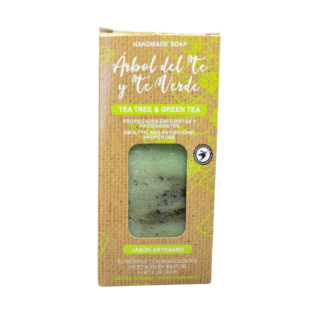 Jabón Artesanal de Té Verde y Árbol de Té – 100 g
