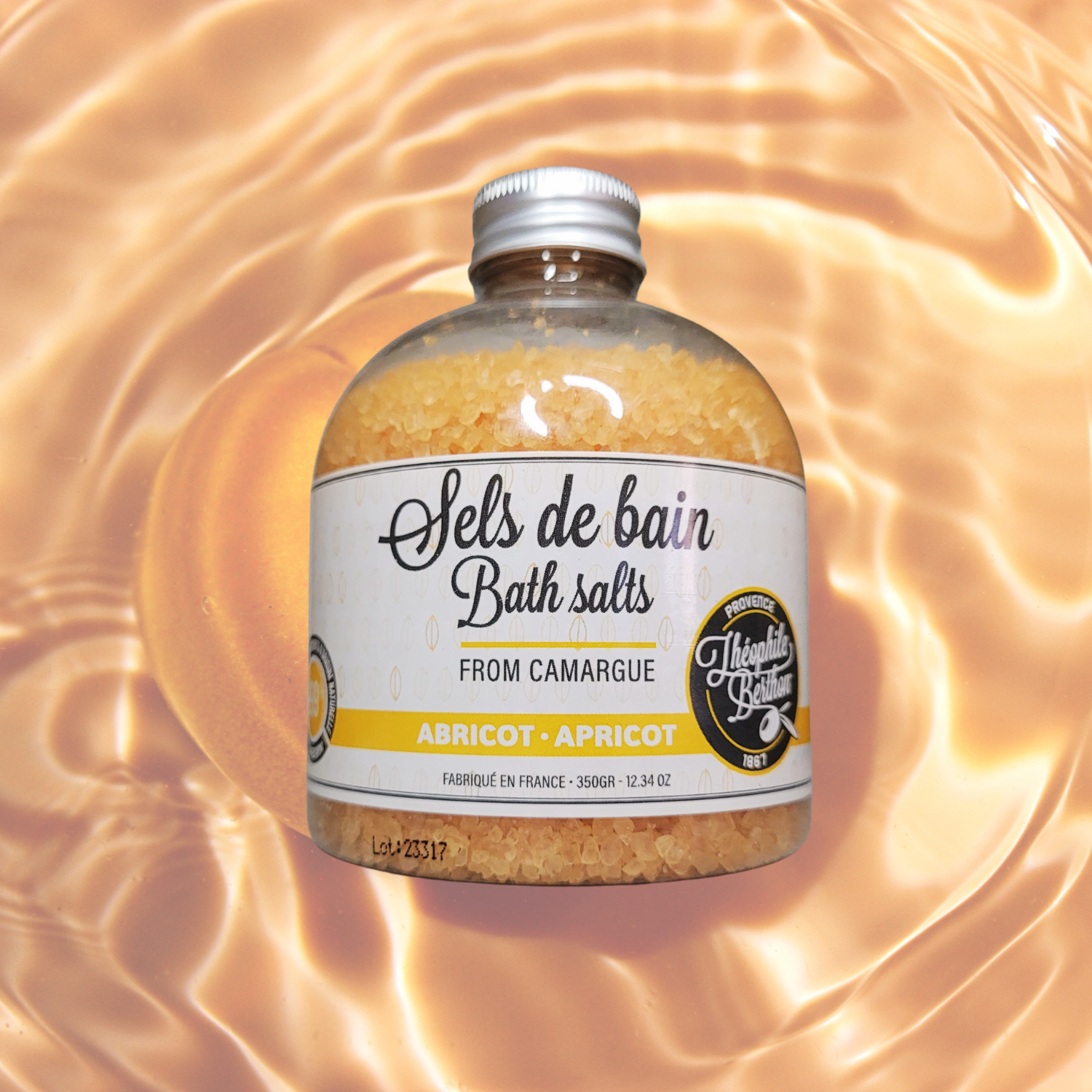 Sales de baño de albaricoque