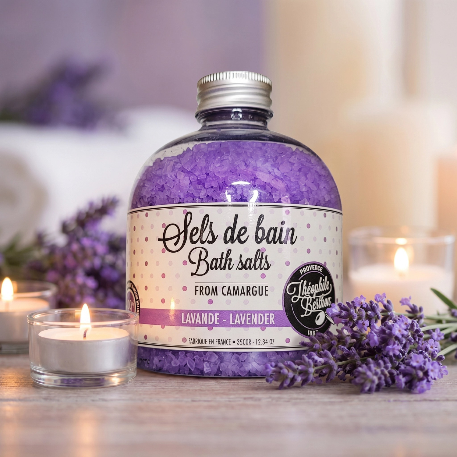Sales de baño de lavanda