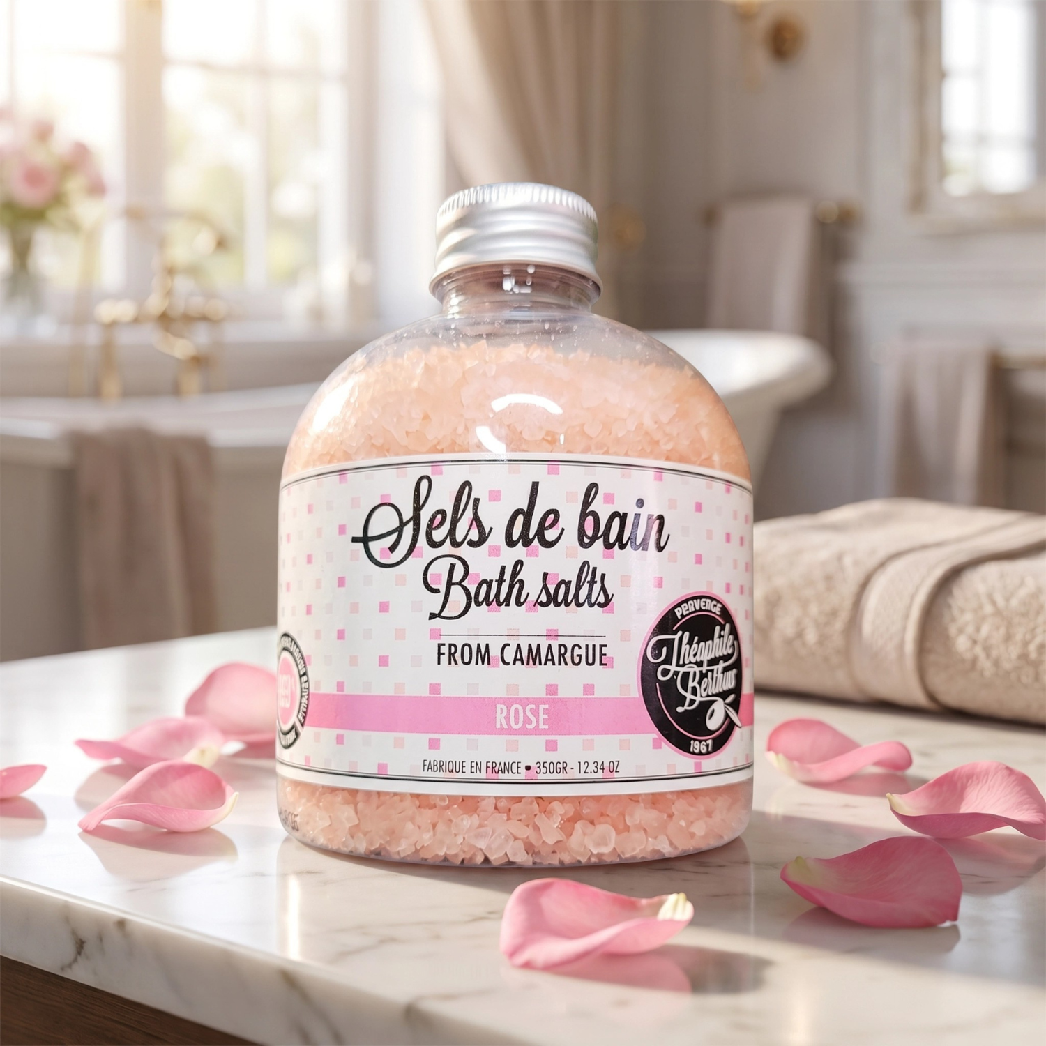 Sales de baño rosas