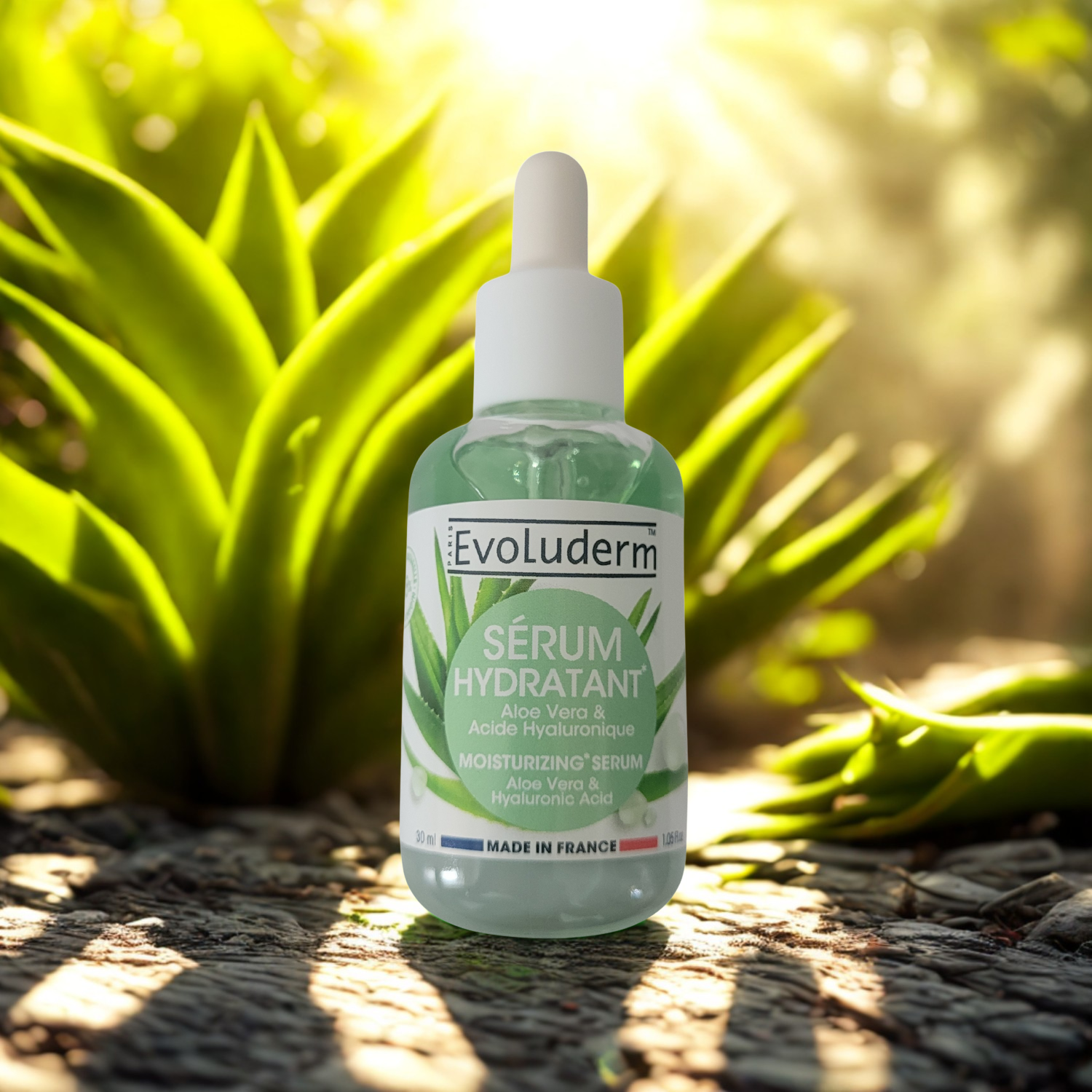 Suero hidratante de aloe vera y ácido hialurónico