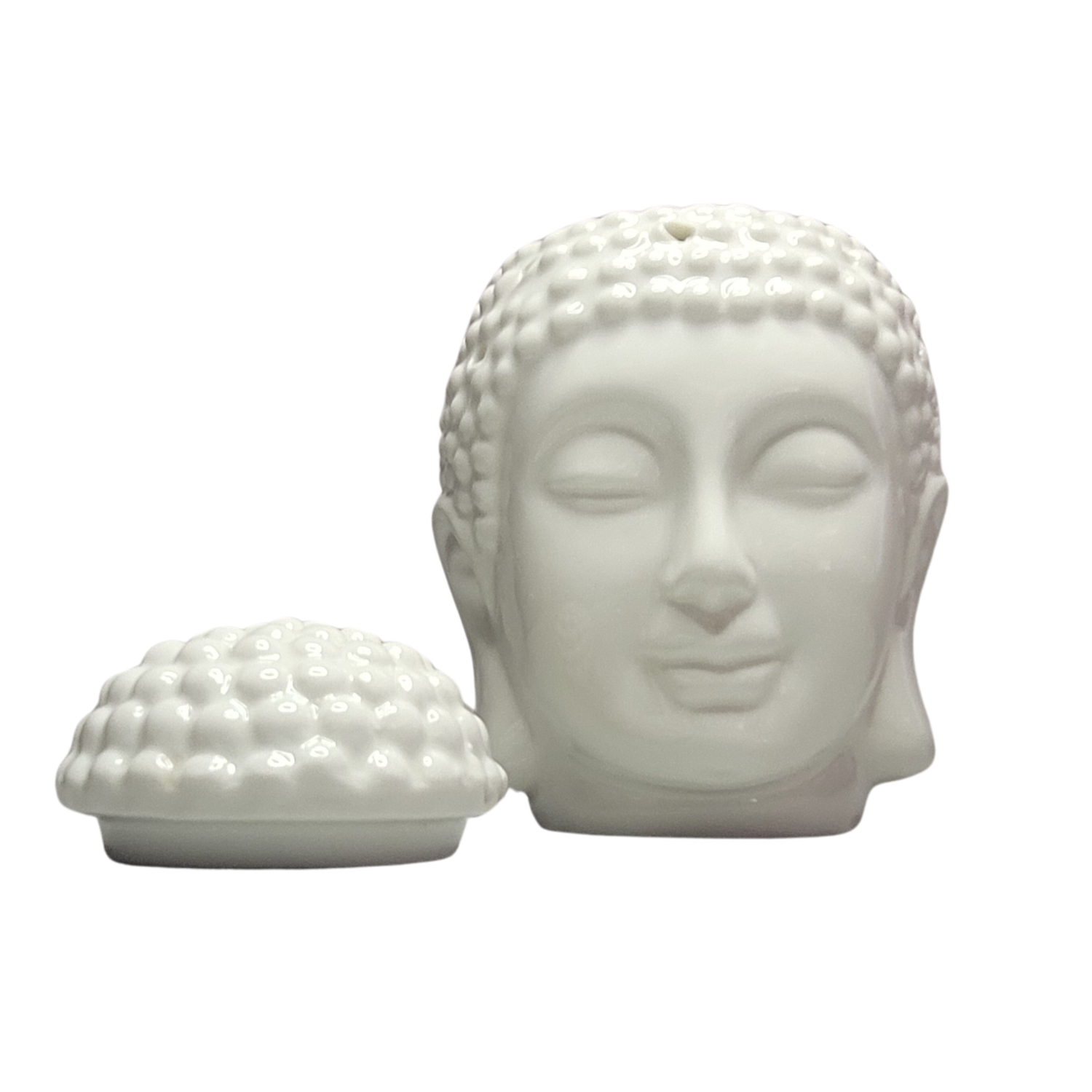 Quemador de Aceite o Cera – Cabeza de Buda Blanca Armonía