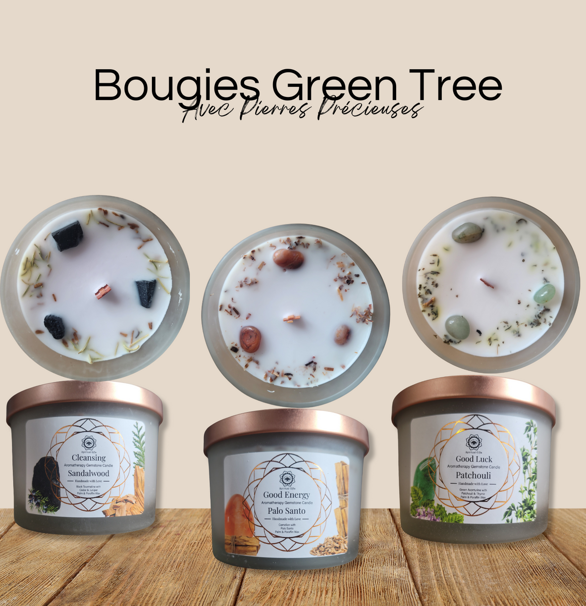 Bougie Parfumée Green Tree - Gingembre Doux, Durée 12 Heures, Créateur D'Ambiance Chaleureuse