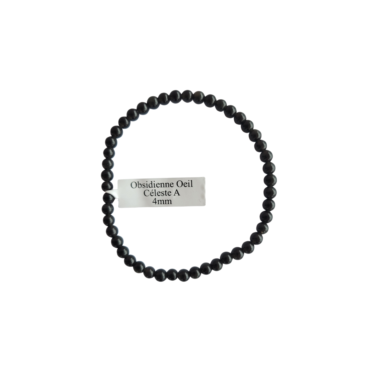 Bracelet Boule 04mm Obsidienne Œil Céleste