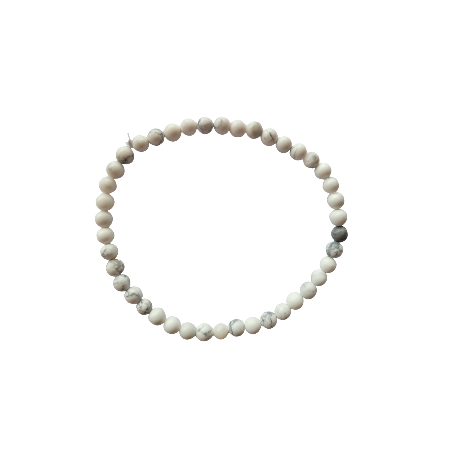Bracelet Boules Howlite Blanche 4 mm