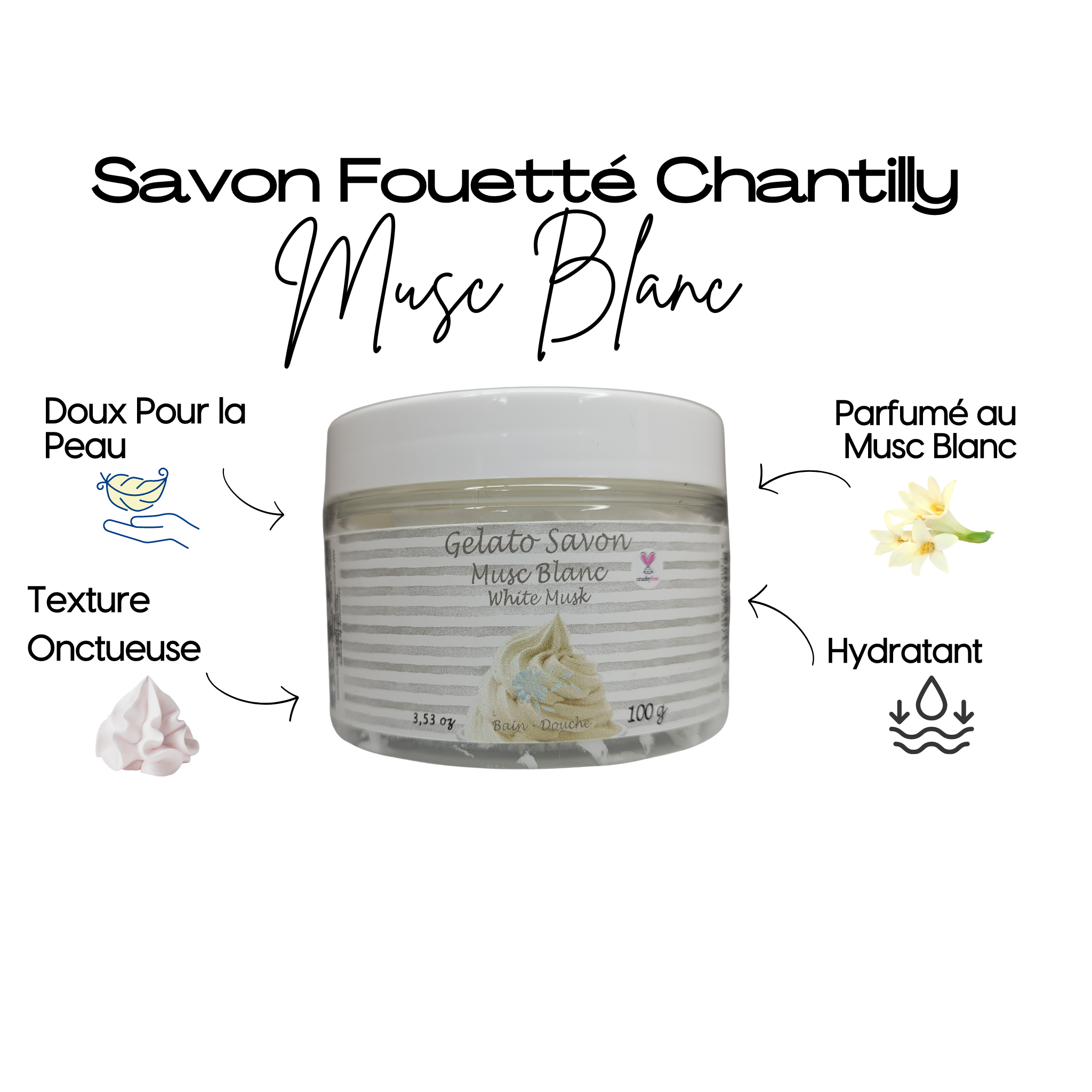 Savon Fouetté Chantilly - Musc Blanc