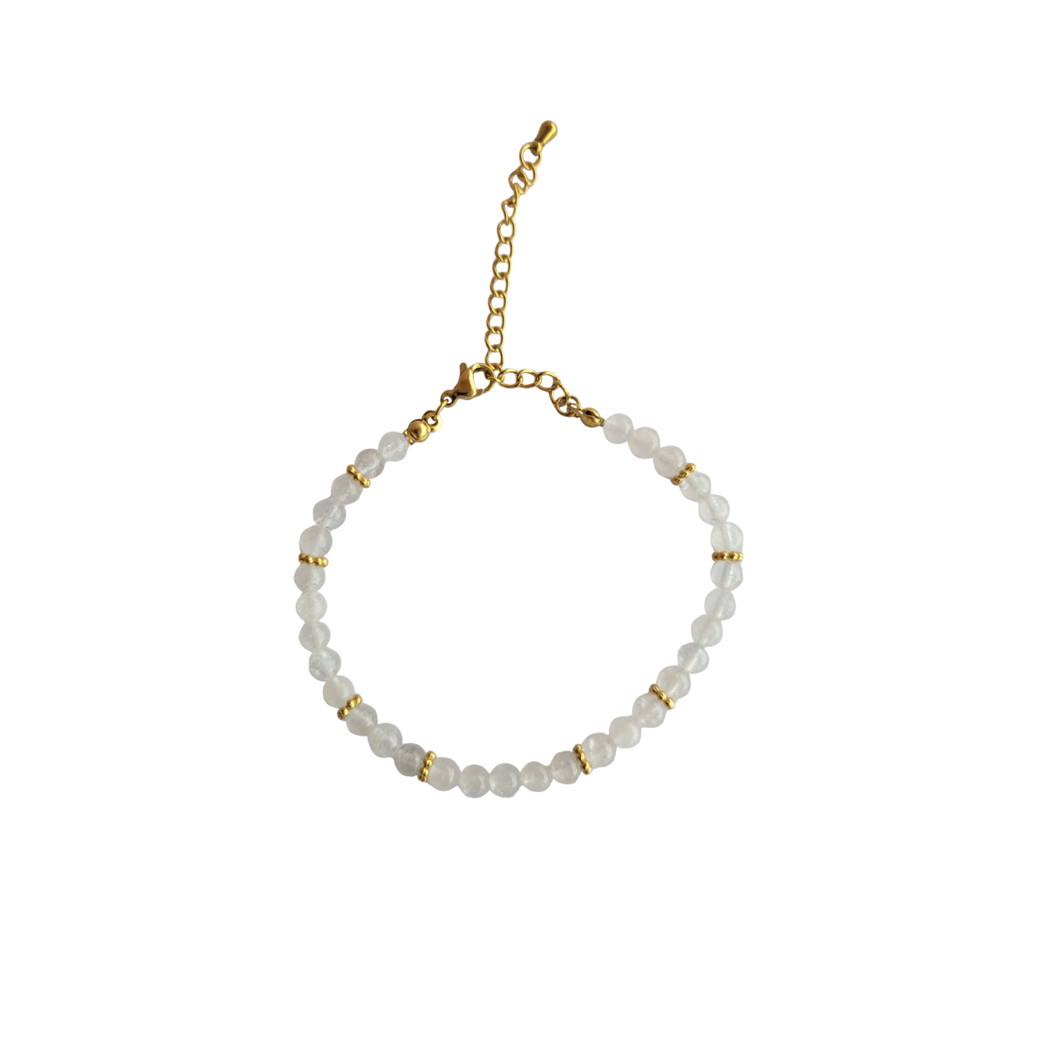 Bracelet Halo Doré Cristal de Roche – Pureté & Énergie Positive