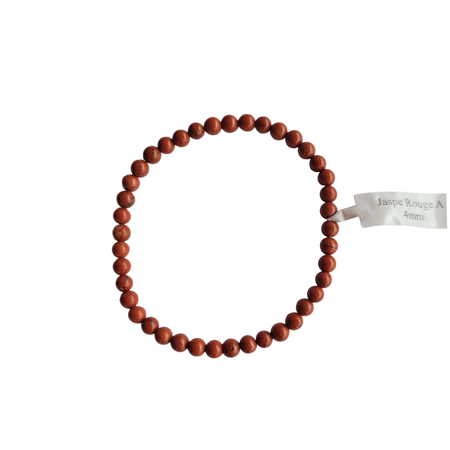 Bracelet Boule 04mm Jaspe Rouge