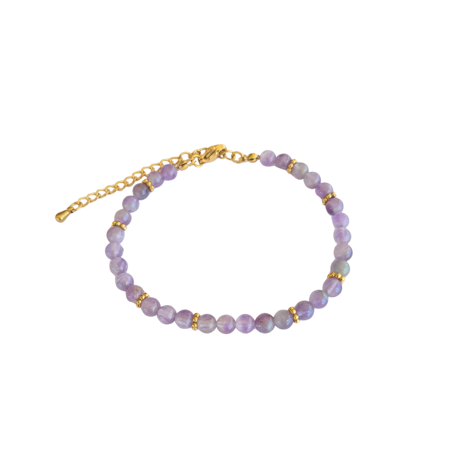 Bracelet Halo Doré en Améthyste – Élégance & Énergie