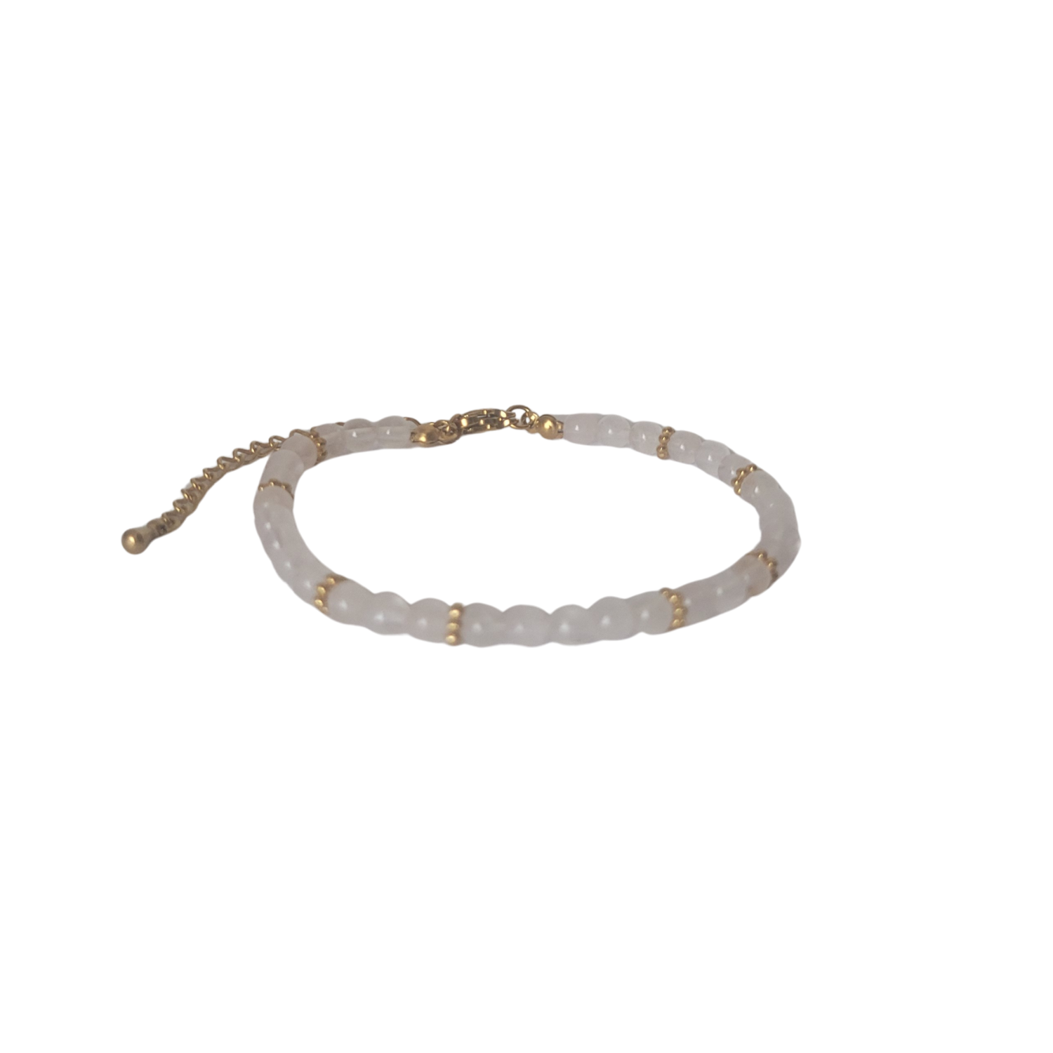 Bracelet Halo doré Quartz Rose Pale – Élégance & Harmonie