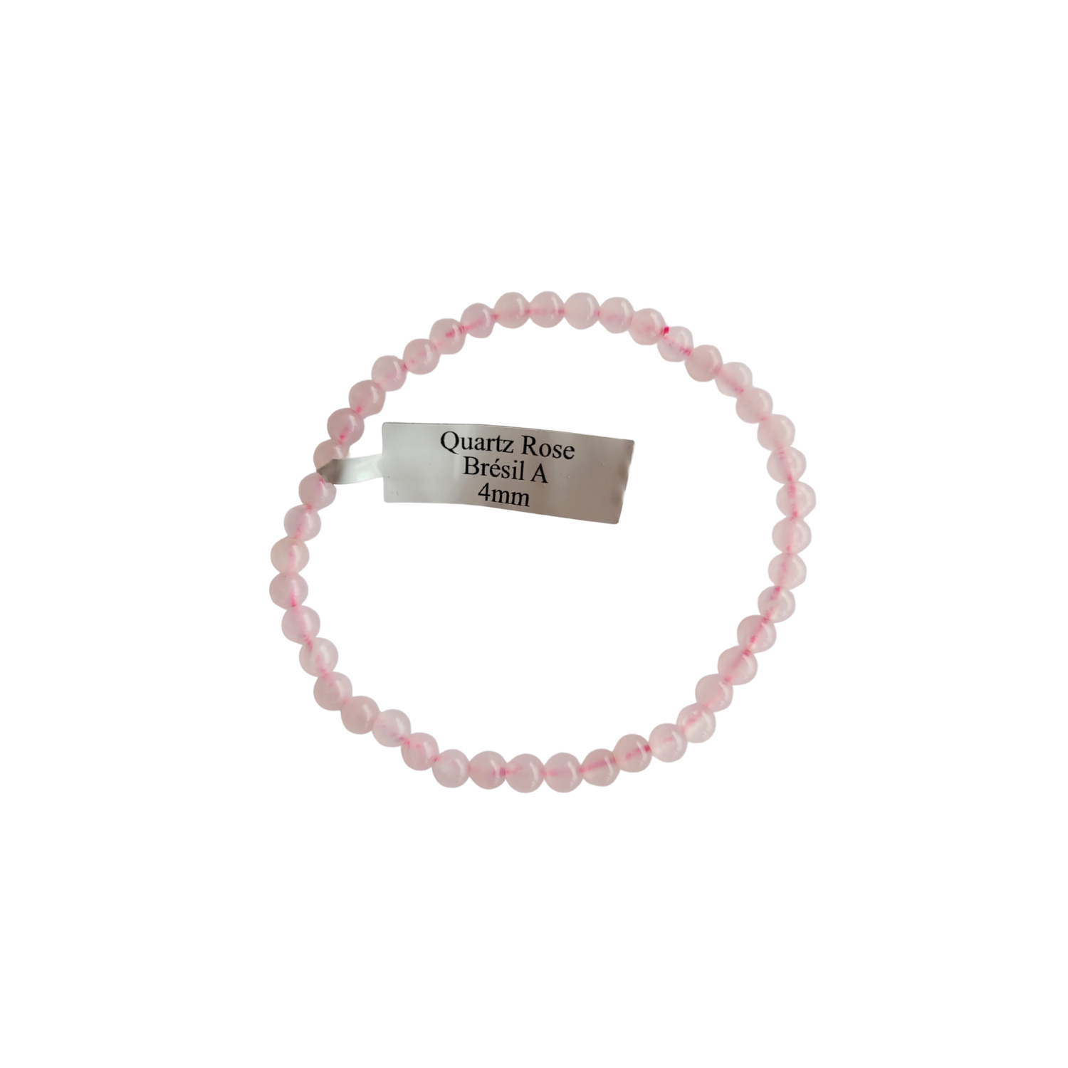 Bracelet Boules Quartz Rose 4 mm – Qualité A