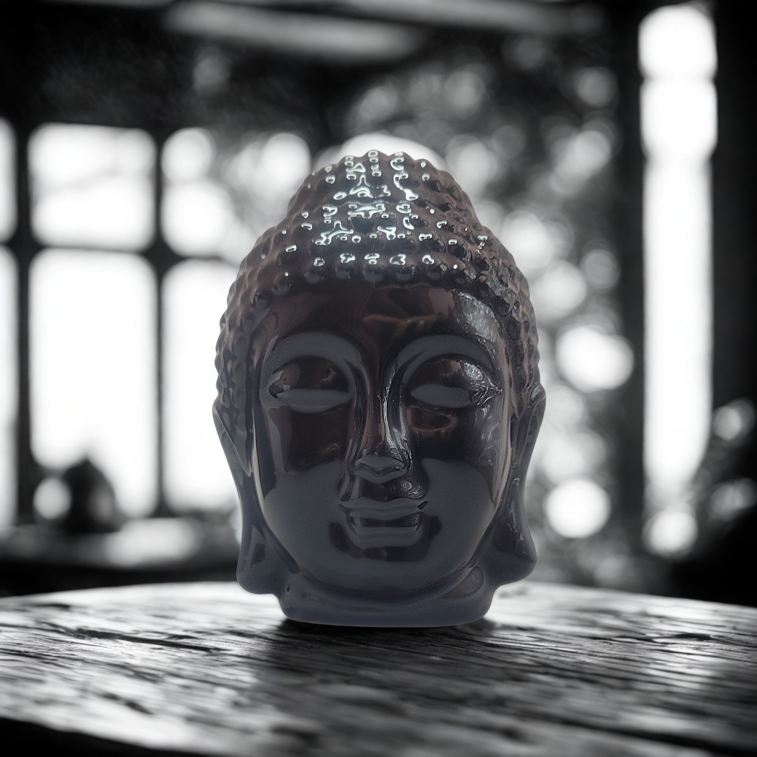 Quemador de Aceite o Cera – Cabeza de Buda Negra Armonía