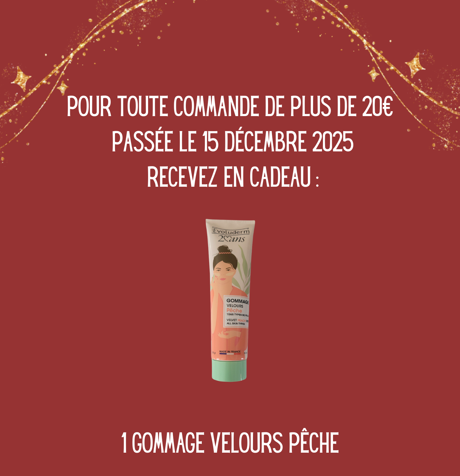 🎁 Case 15 – Calendrier de l’Avent BAO Original : Gommage Velours de Pêche Evoluderm offert !