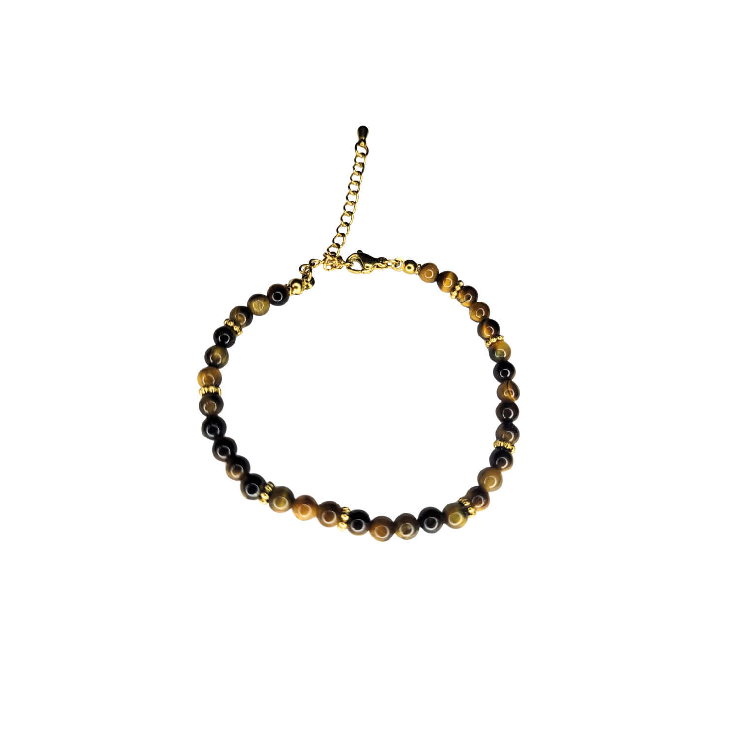 Bracelet Halo Doré – Œil de Tigre