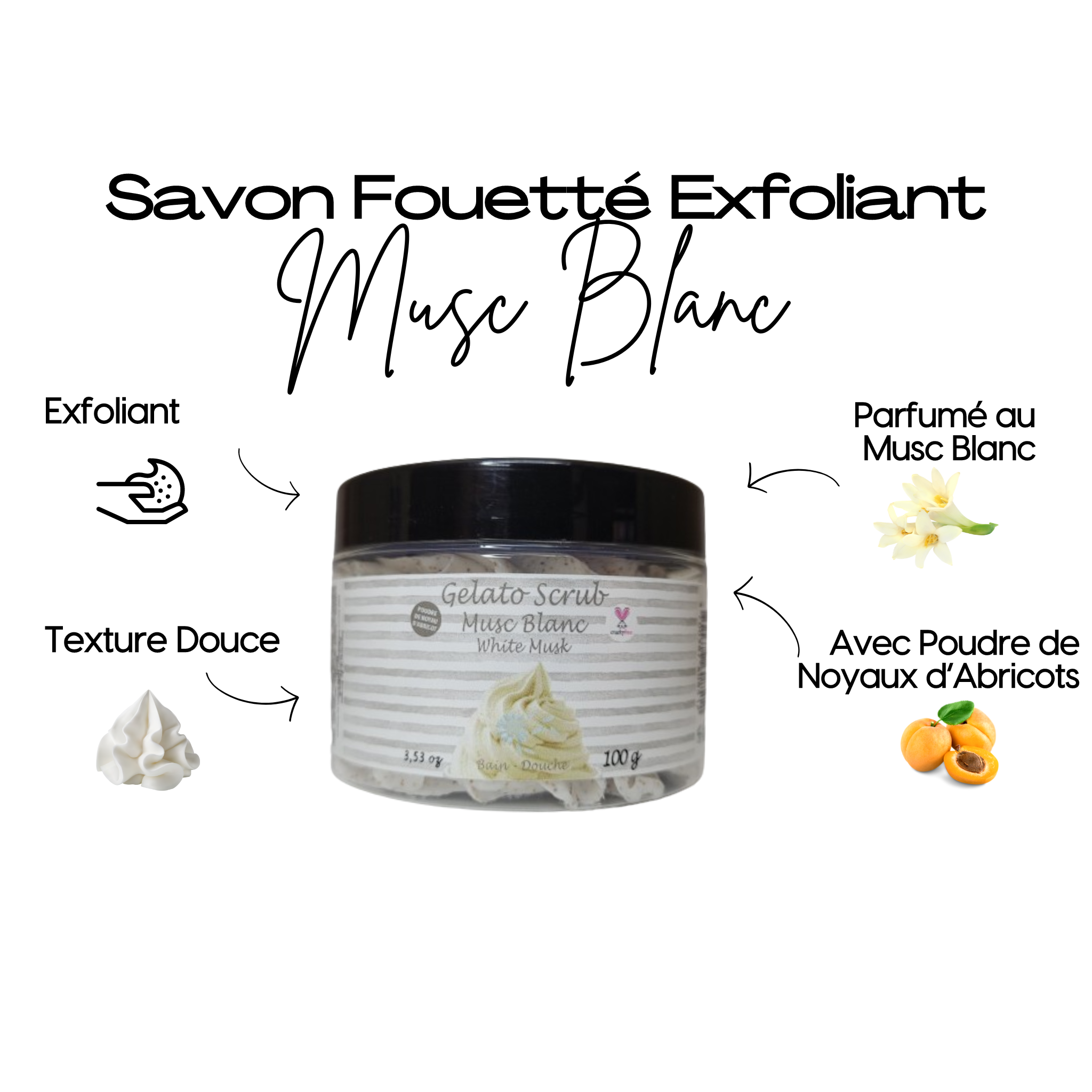 Savon Fouetté Exfoliant - Musc Blanc