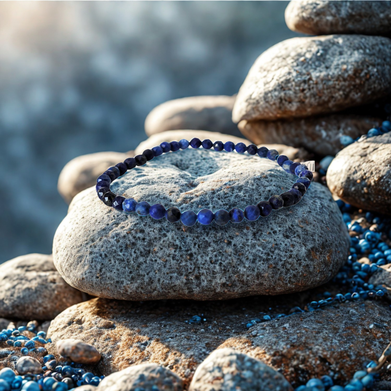 Bracelet facetté 04 mm Lapis Lazuli A+