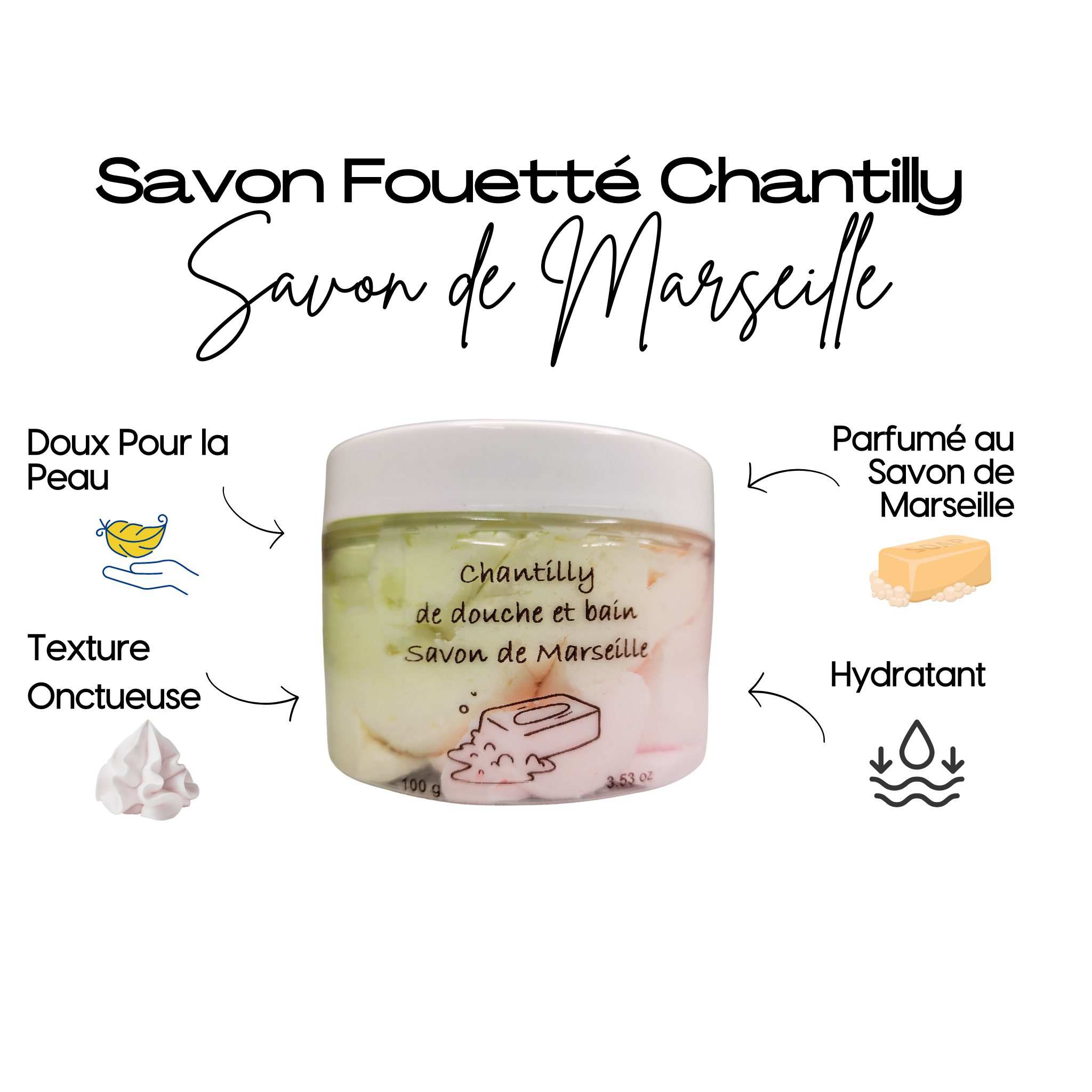 Savon Fouetté Chantilly - Savon de Marseille