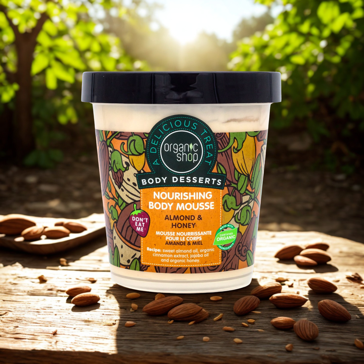 Mousse corporal nutritiva de almendras y miel – Organic Shop