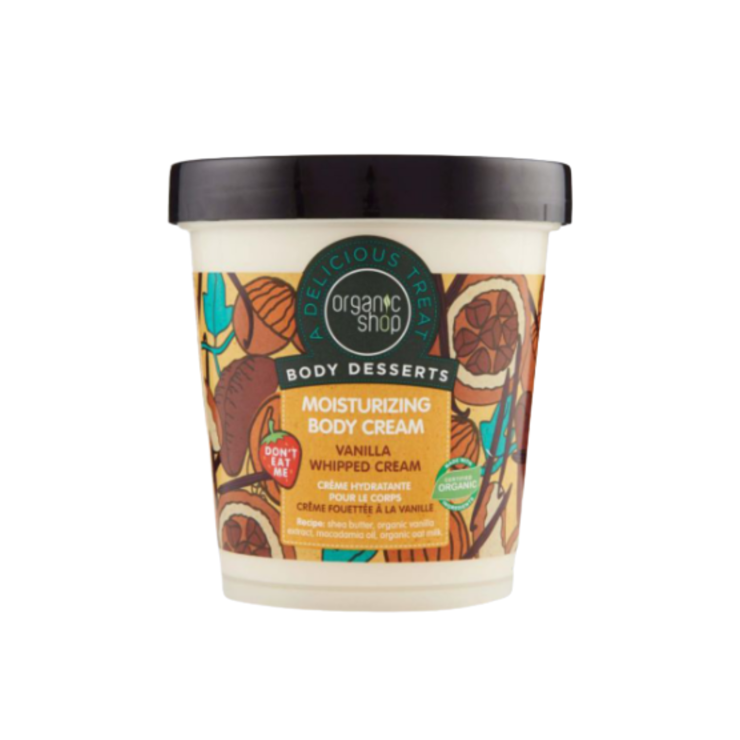 Crema Corporal Hidratante de Vainilla Batida – Organic Shop (450 ml)