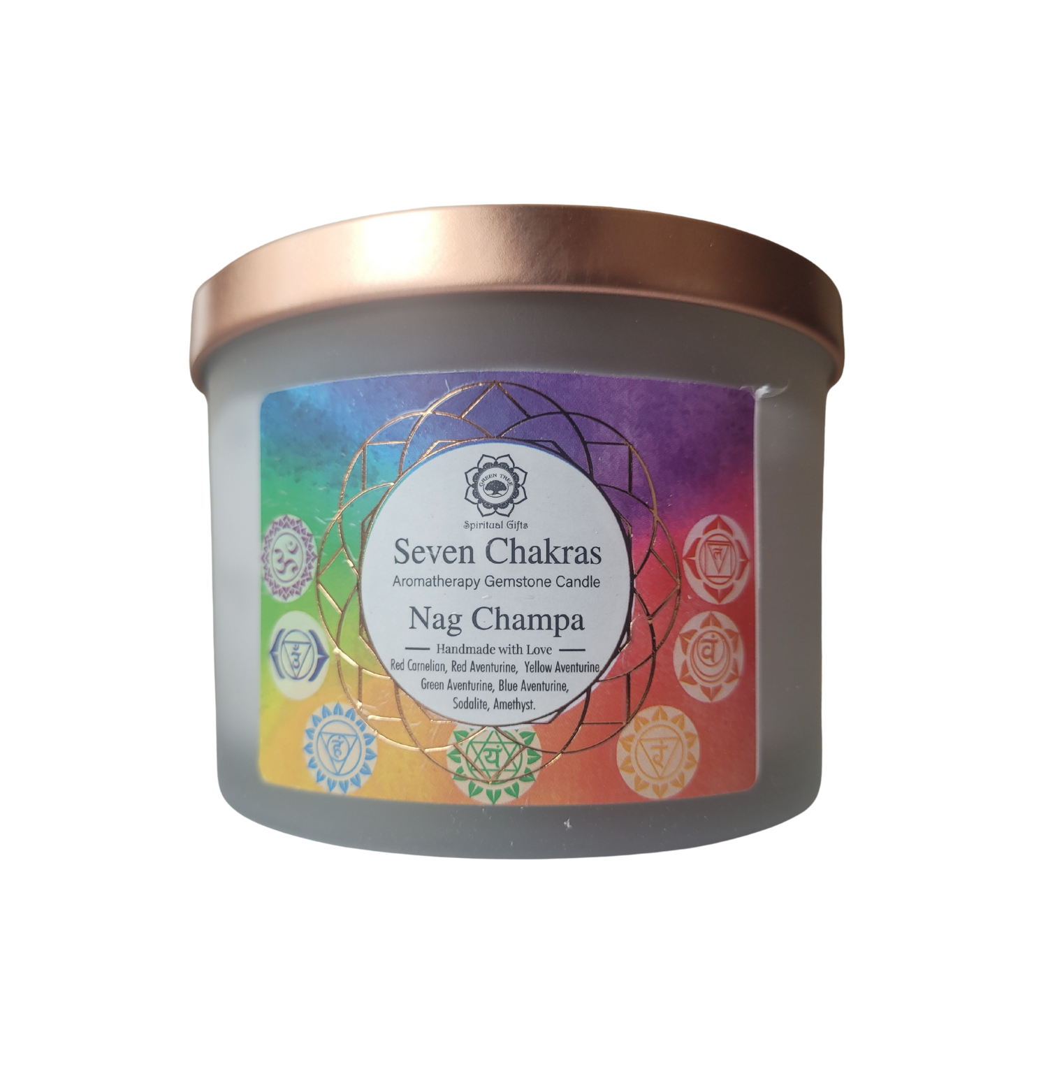 Vela de los 7 Chakras con Nag Champa – Green Tree