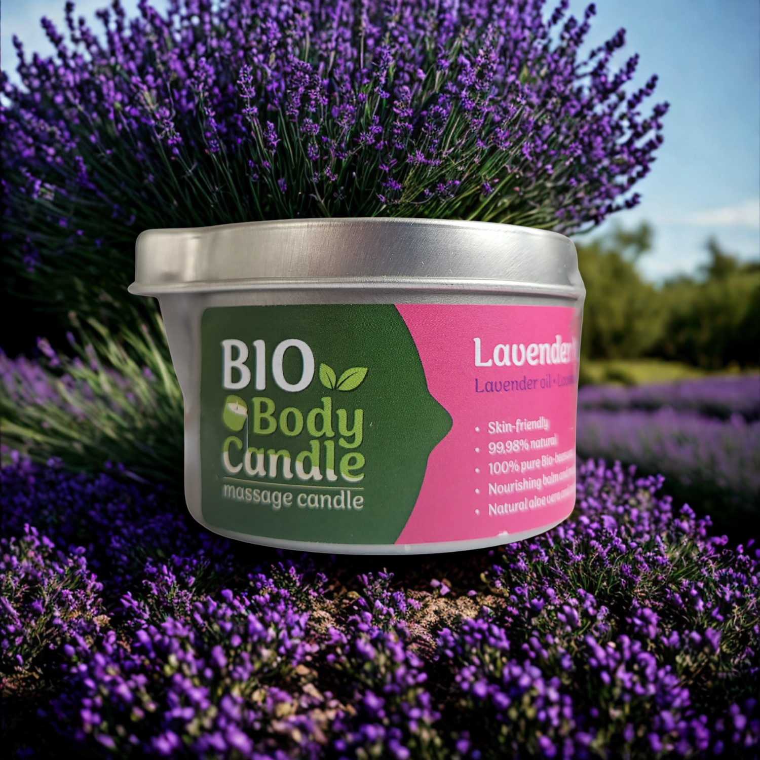 Bougie de Massage Bio à la Lavande