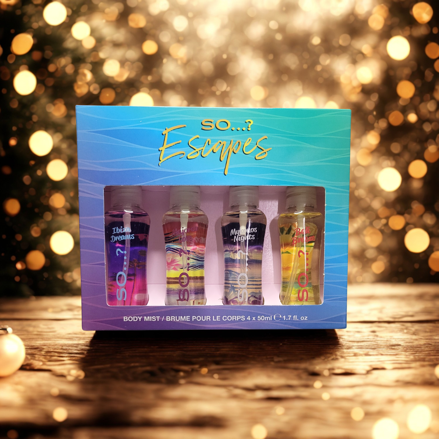 🌴 Coffret Cadeau So...? Escapes – Set de 4 Brumes Corporelles (4 x 50 ml)