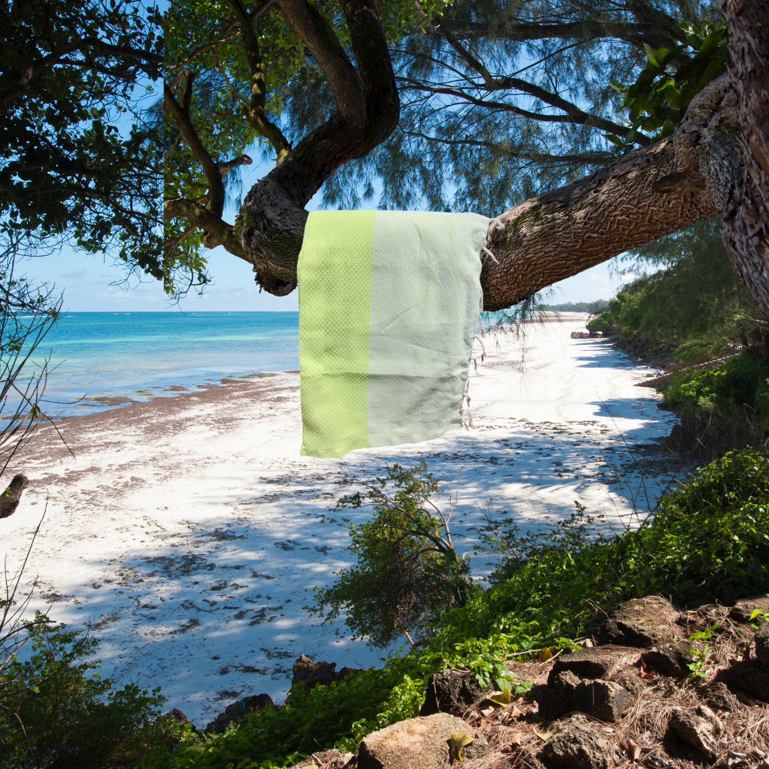 Fouta Jaune Fluo en Nid d’Abeille