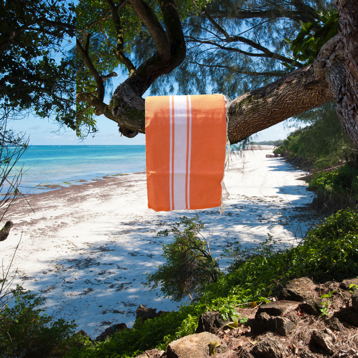 Fouta Orange Classique 1x2 m