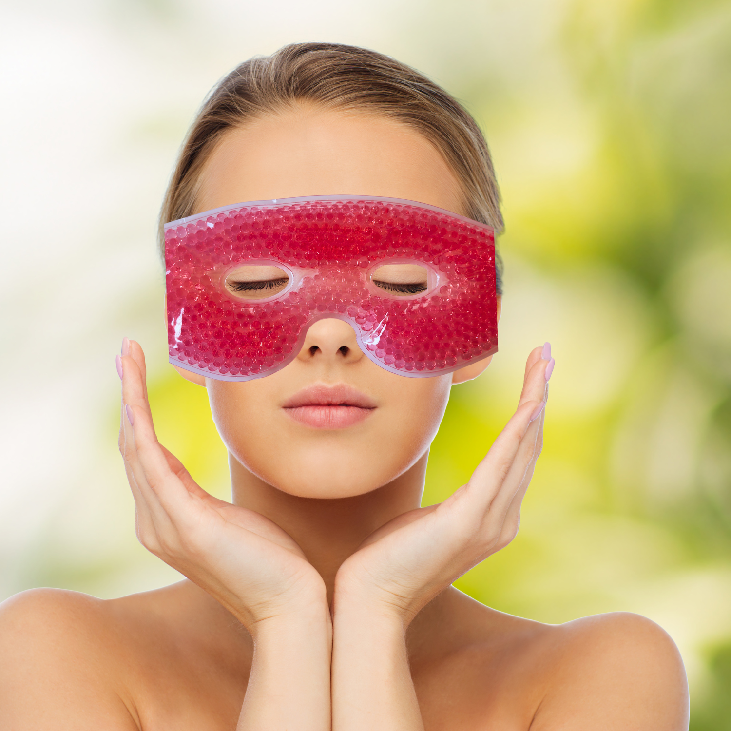 Mascarilla relajante de gel frío – Rosa