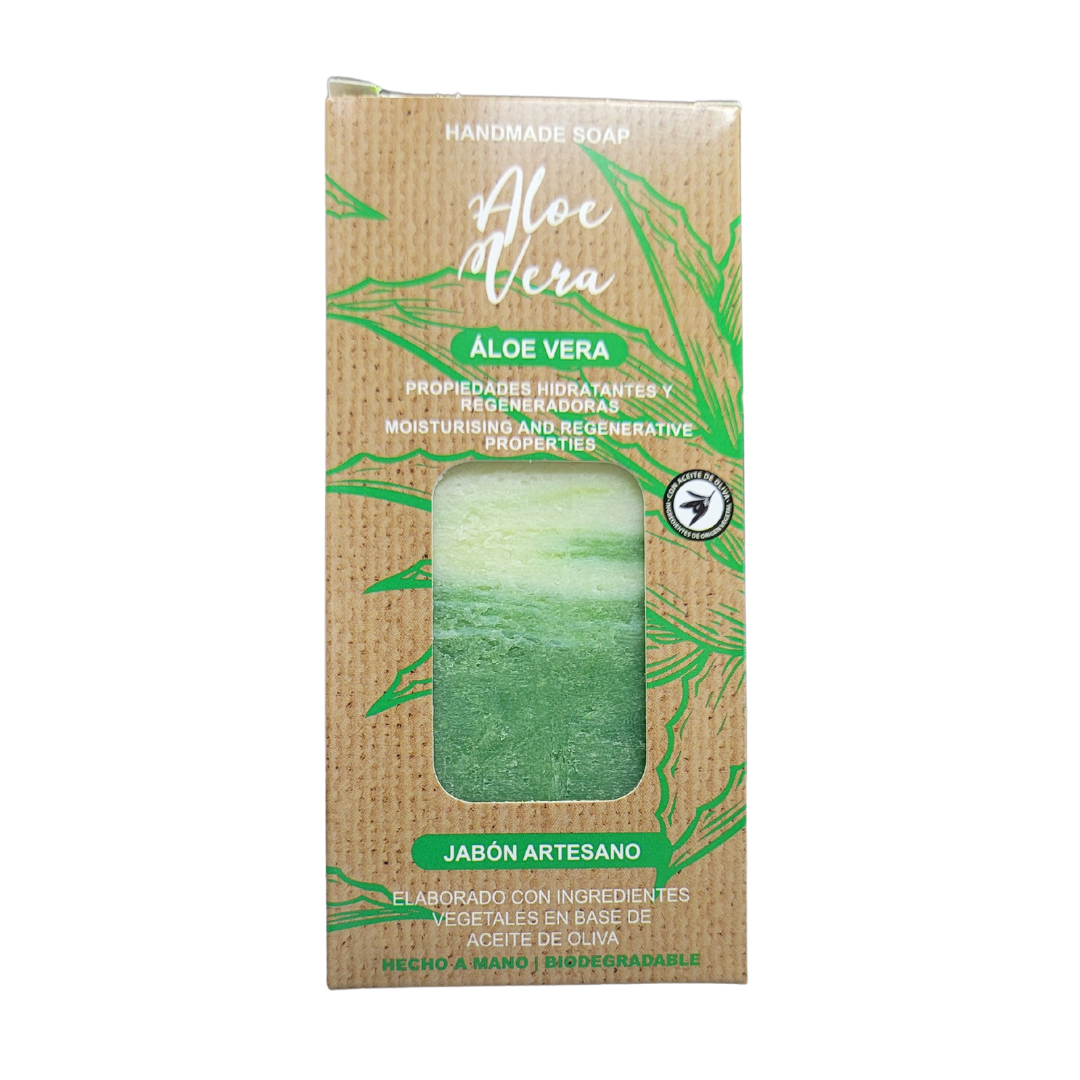 Jabón Artesanal de Aceite de Oliva y Aloe Vera 